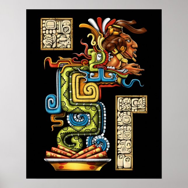Póster Serpiente de la visión maya (Frente)