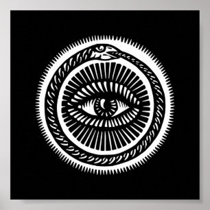 Póster serpiente que come su propia cola