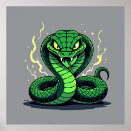 Póster Serpiente Venenosa – Peligro y Precisión