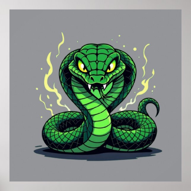 Póster Serpiente Venenosa – Peligro y Precisión (Frente)