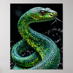 Póster Serpiente verde