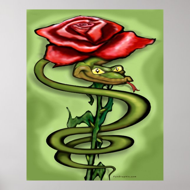 Póster Serpiente y Rosa (Frente)