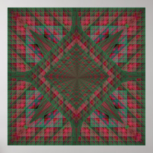 Póster Serpinski's Squares Quilted Christmas Fractal