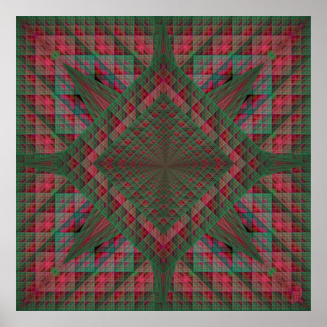 Póster Serpinski's Squares Quilted Christmas Fractal (Frente)