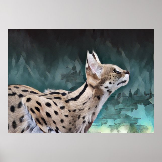 Póster Serval Cat (Frente)