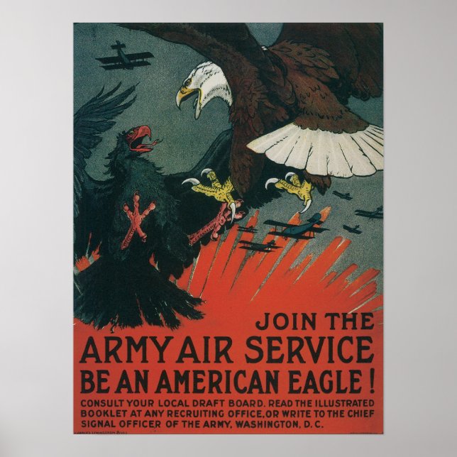 Póster Servicio Aéreo del Ejército (Frente)