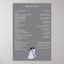 Póster Servicio Boda de dos novias (Lilac y Gray)