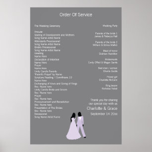 Póster Servicio Boda de dos novias (Lilac y Gray)