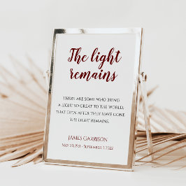 Póster Servicio conmemorativo de la cita de la luz perman