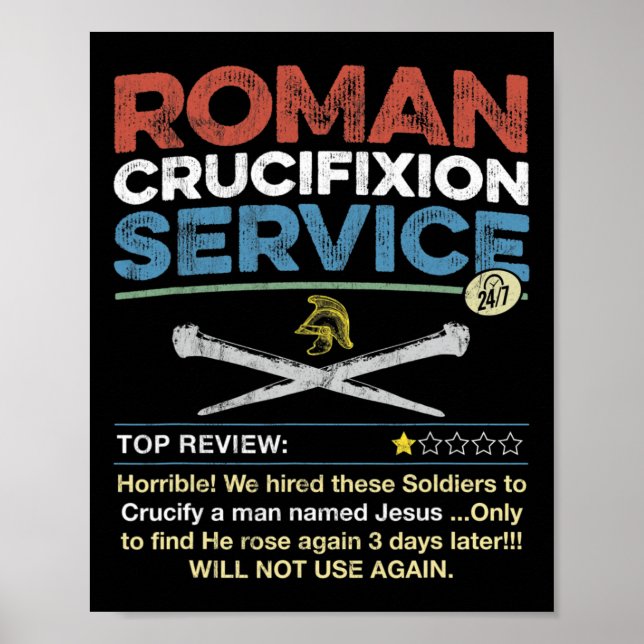 Póster Servicio de Crucifixión Romano Divertido Gracioso  (Frente)