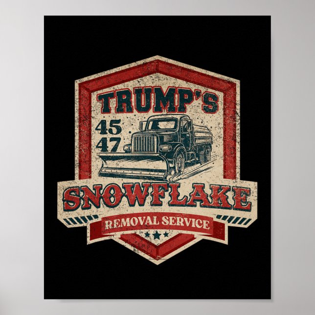 Póster Servicio de eliminación de copos de nieve de Trump (Frente)