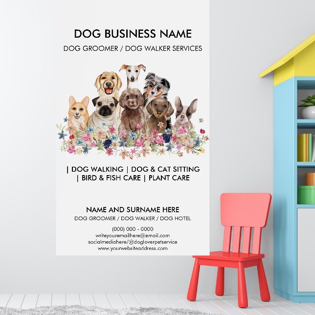 Póster Servicio de Encuentro para Perros Pequeños (Guardería 1)