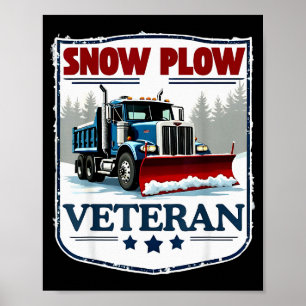 Póster Servicio de Invierno Quitanieves Veterano Retirado