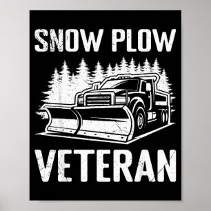 Póster Servicio de Invierno Quitanieves Veterano Retirado