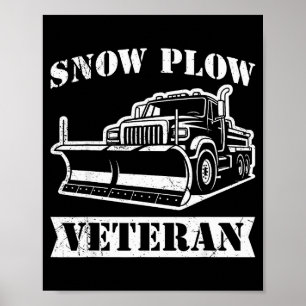 Póster Servicio de Invierno Quitanieves Veterano Retirado