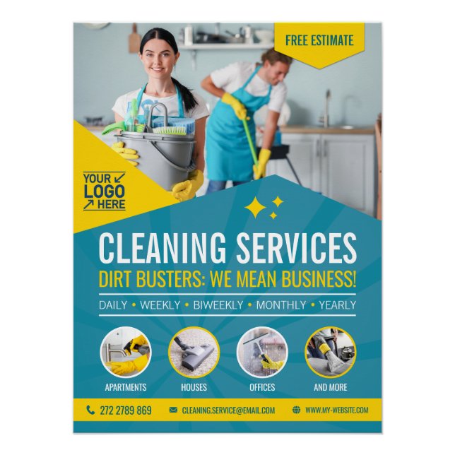 Póster Servicio de limpieza profesional (Anverso)