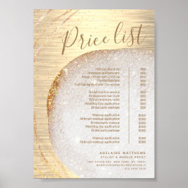 Póster Servicio de lista de precios de venta estilista Pu