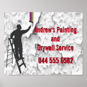 Póster Servicio de pintura Stucco Handyman Reparación del