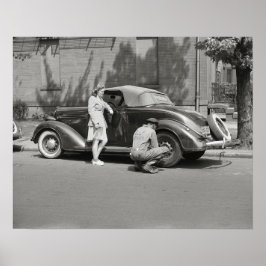 Póster Servicio de Reparación de Autos, 1942. Foto Antigu