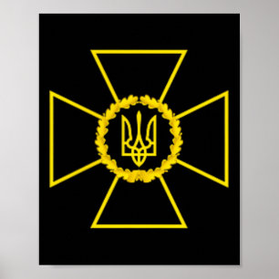 Póster Servicio de Seguridad de Ucrania Emblema Sbu Bande