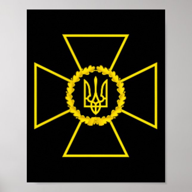 Póster Servicio de Seguridad de Ucrania Emblema Sbu Bande (Frente)