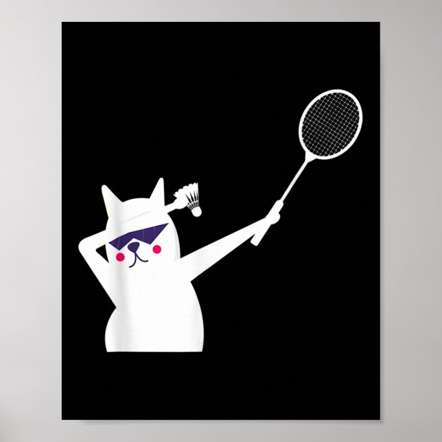 Póster Servicio De Transporte Cat Badminton Para Hombres  (Frente)