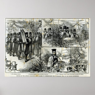 Póster Servicio en la sinagoga judía