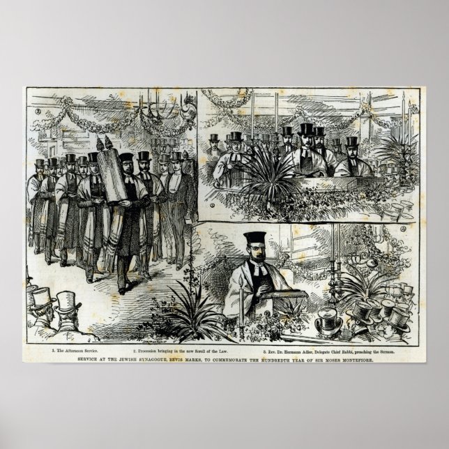 Póster Servicio en la sinagoga judía (Frente)
