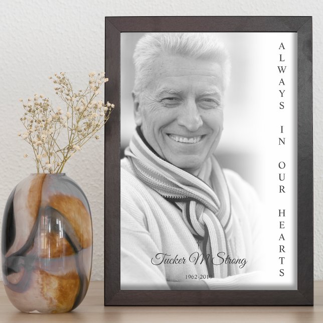 Póster Servicio Funerario Memorial con Foto en Blanco y N (Subido por el creador)