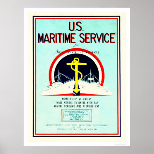 Póster Servicio Marítimo de los Estados Unidos (US02055)