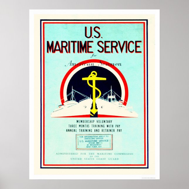 Póster Servicio Marítimo de los Estados Unidos (US02055) (Frente)