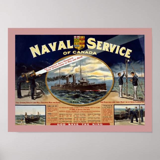 Póster Servicio naval del Canadá (frontera) (Frente)