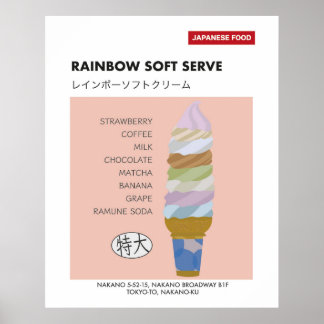 Póster Servicio suave arcoiris, Nakano Broadway Tokio Jap