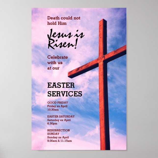 Póster SERVICIOS DE IGLESIA ORIENTAL Jesús se levanta PER (Frente)
