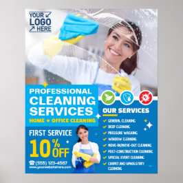 Póster Servicios de limpieza profesional - Plantilla