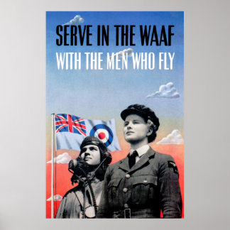 Póster Servir en el WAAF ~ Con los hombres que vuelan