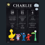Póster Sesame Street | 1st Birthday Milestone<br><div class="desc">Decorate  your child's First Birthday with this cute Sesame Street 1st Birthday milestone poster.</div>