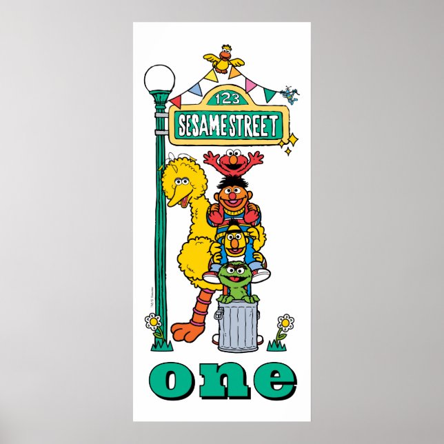 Póster Sesame Street Characters First Birthday Poster (Frente)