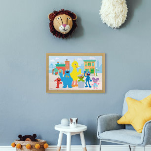 Póster Sesame Street   Escena del barrio