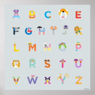Póster Sesame Street Letras del Alfabeto