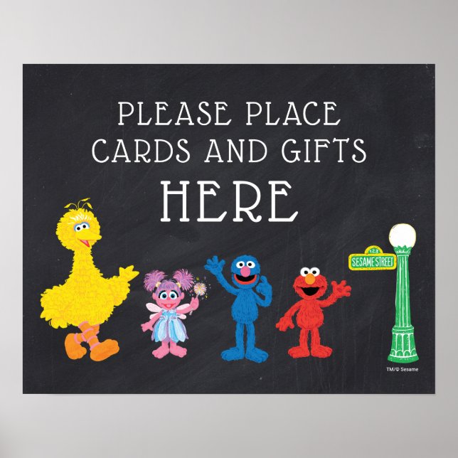 Póster Sesame Street Pals Chalkboard | Tarjetas y regalos (Frente)