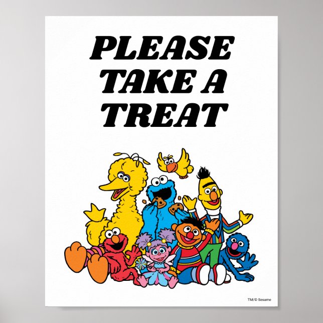 Póster Sesame Street Pals First Birthday Take A Treth (Frente)