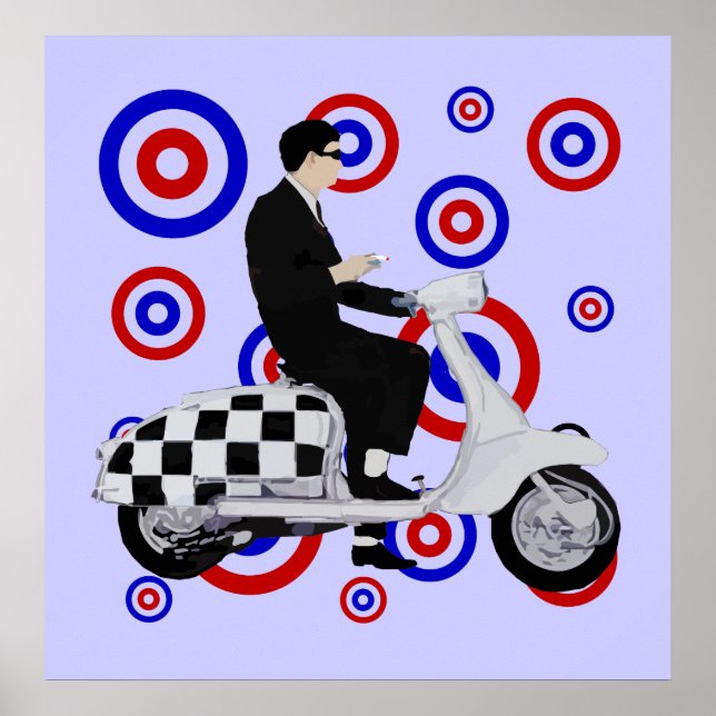 Póster Sesenta verifica mod scooter rider (Frente)