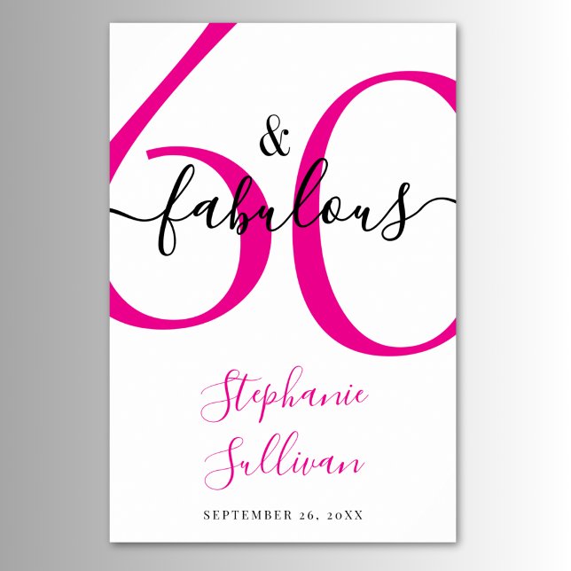 Póster Sesenta y Fabuloso Cumpleaños 60 Rosa  (Subido por el creador)