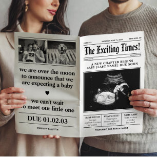 Póster Sesión de fotos de anuncio de embarazo en periódic