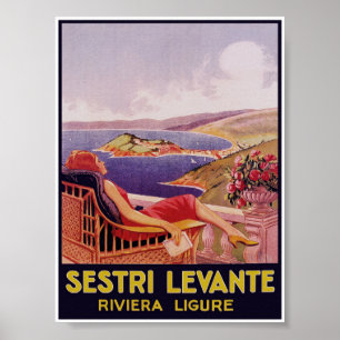 Póster Sestri Levante Italia Poster de Viajes Vintage