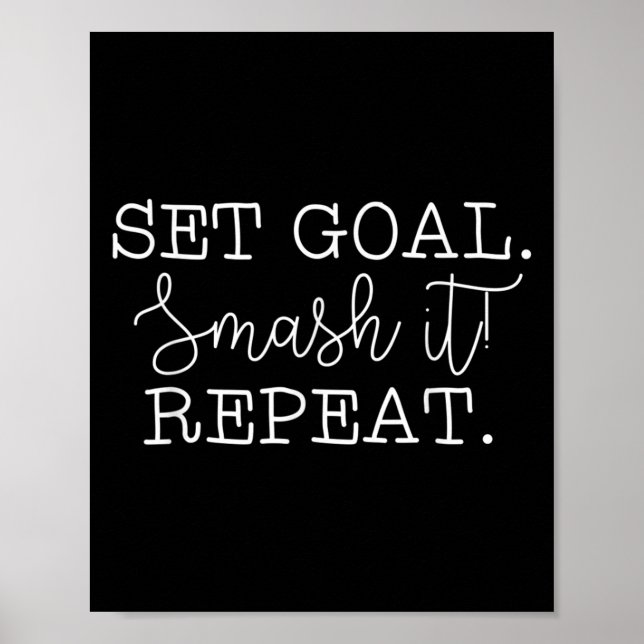 Póster Set Goal Smash It Repeat Motivational Goal Setting (Frente)