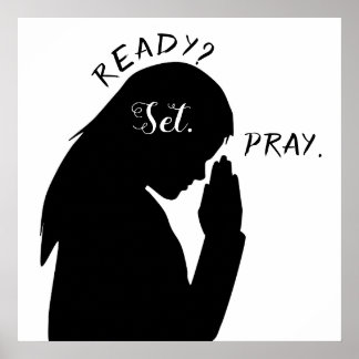 Póster Set listo Pray Philippians 4:6 Chica Orar SVG