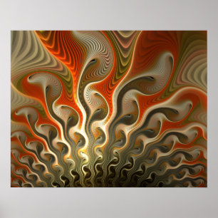 Póster Set Phasers Orange Abstract Flames