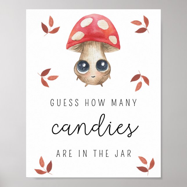 Póster Seta - Cuántos dulces juego de baby shower (Frente)